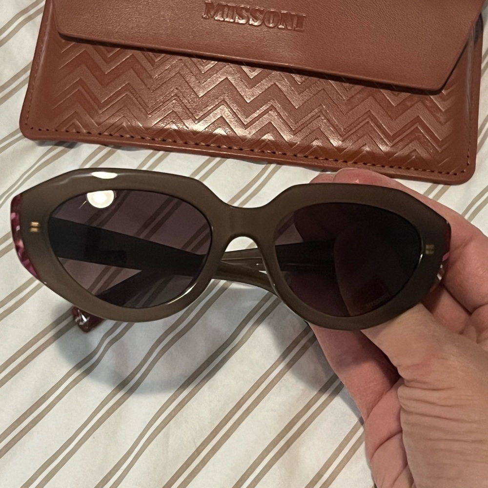 Missoni Olive-Brown Oval Women's Sunglasses